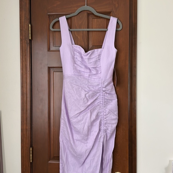 Anthropologie Rumer Estelle square neck maxi xs NWT purple linen - Picture 5 of 10